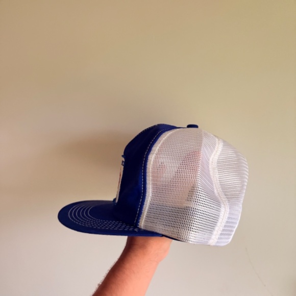 RARE vintage ROLLS ROYCE PATCH CANADA trucker hat mesh blue white K-Brand - Picture 5 of 7